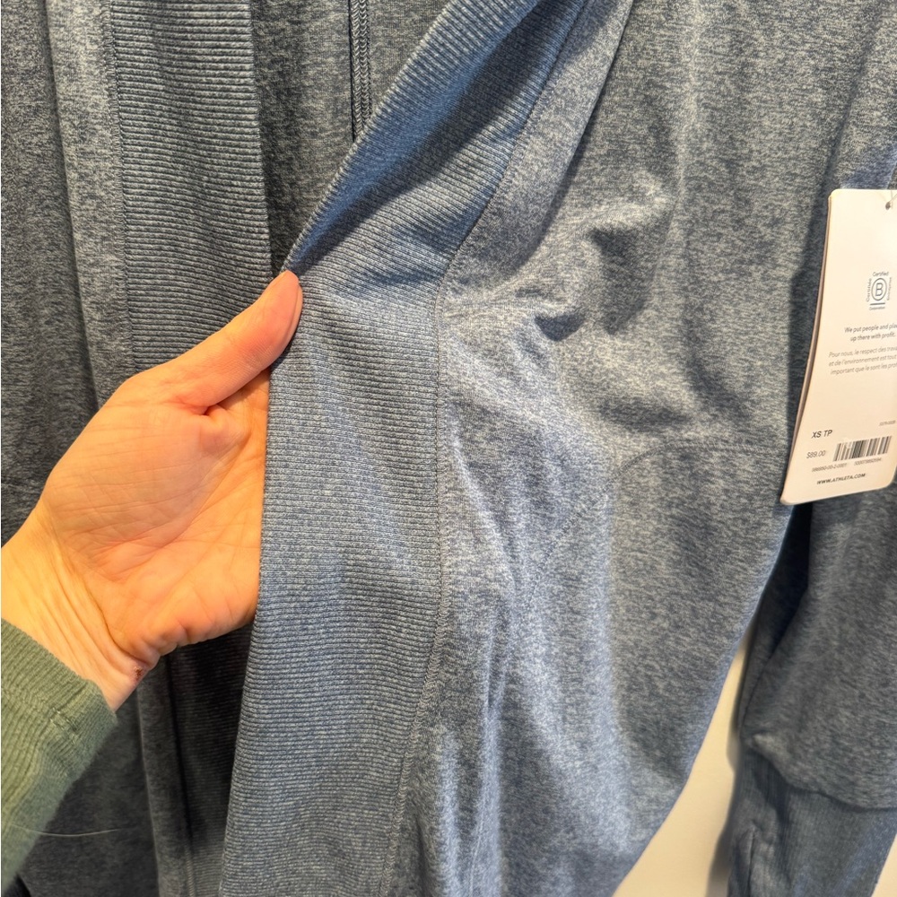 Athleta Uptempo Wrap Hooded Cardigan Blue NWT - Picture 5 of 8